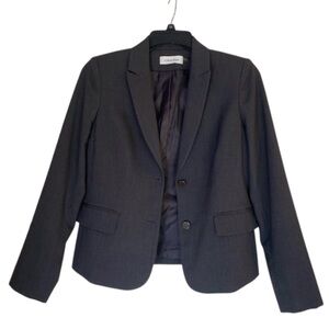 Calvin Klein Suit Jacket Womens Sz 8 Dark Gray Lined Career Long Sleeve Designer